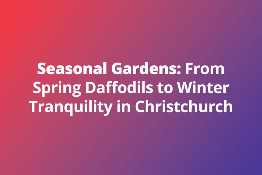 Seasonal Gardens: From Spring Daffodils to Winter Tranquility in Christchurch